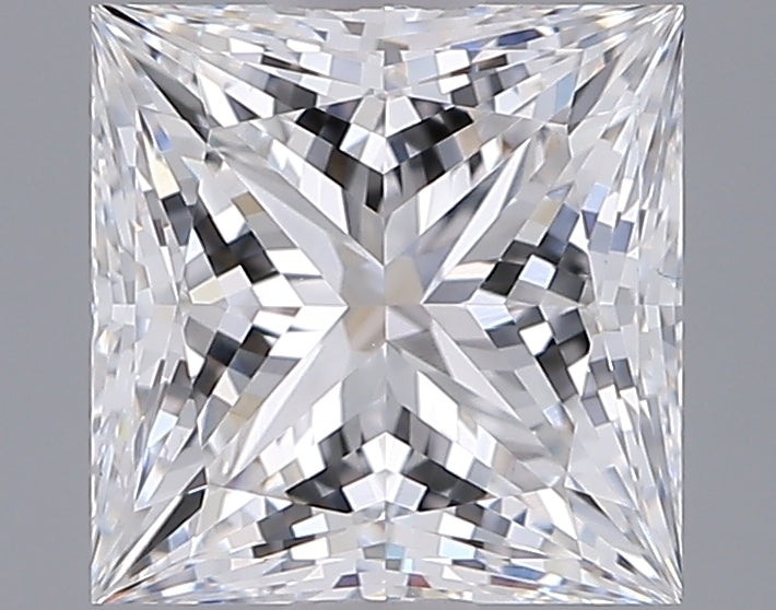 1.74 Carat Princess Shaped, Ideal Cut, D Color, VVS2 Clarity, IGI Certified Lab Grown Diamond