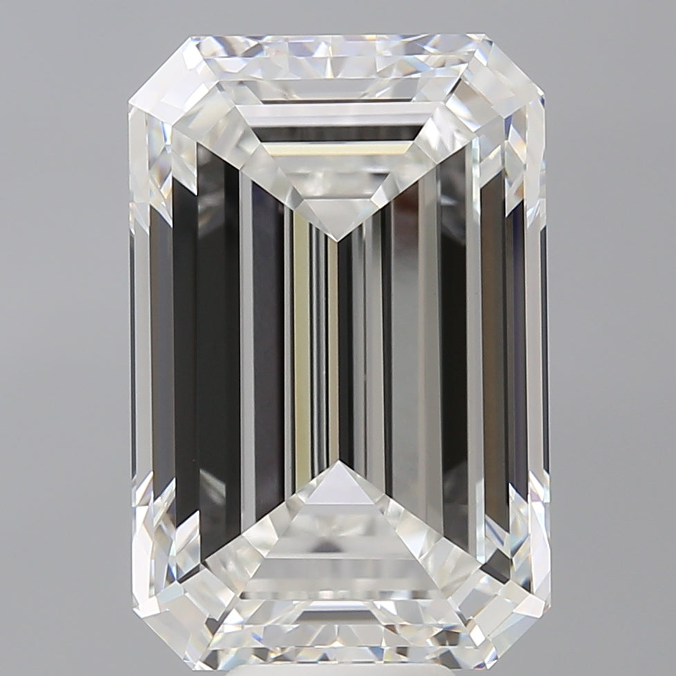 12.50 Carat Emerald Shaped, Ideal Cut, F Color, VVS2 Clarity, IGI Certified Lab Grown Diamond