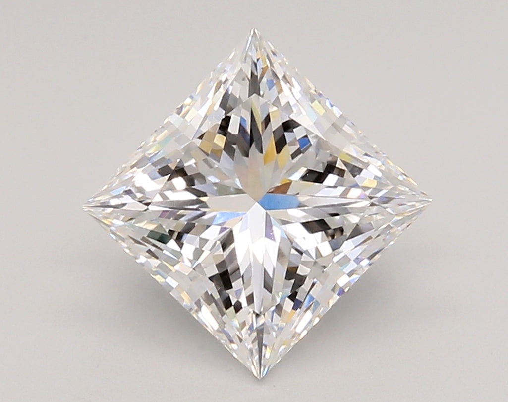 3.06 Carat Princess Shaped, Ideal Cut, E Color, VVS2 Clarity, IGI Certified Lab Grown Diamond