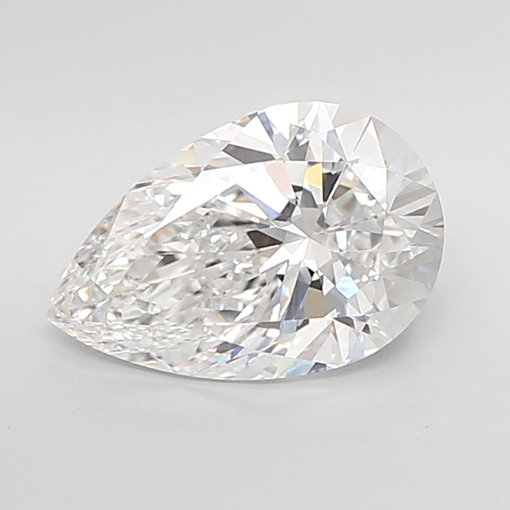 4.07 Carat Pear Shaped, Ideal Cut, E Color, VVS2 Clarity, IGI Certified Lab Grown Diamond