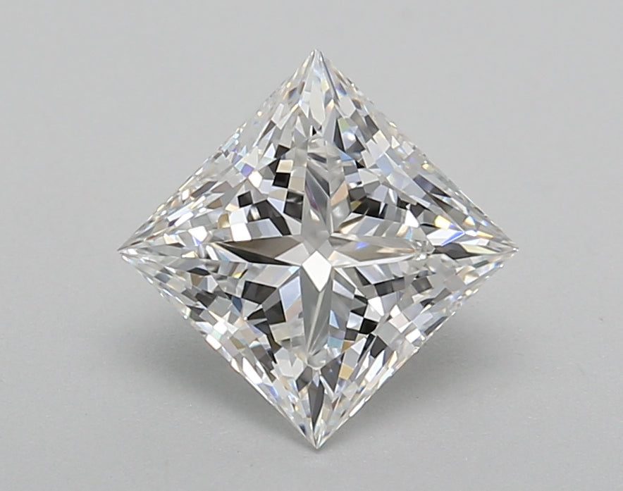 1.52 Carat Princess Shaped, Excellent Cut, E Color, VVS2 Clarity, IGI Certified Lab Grown Diamond