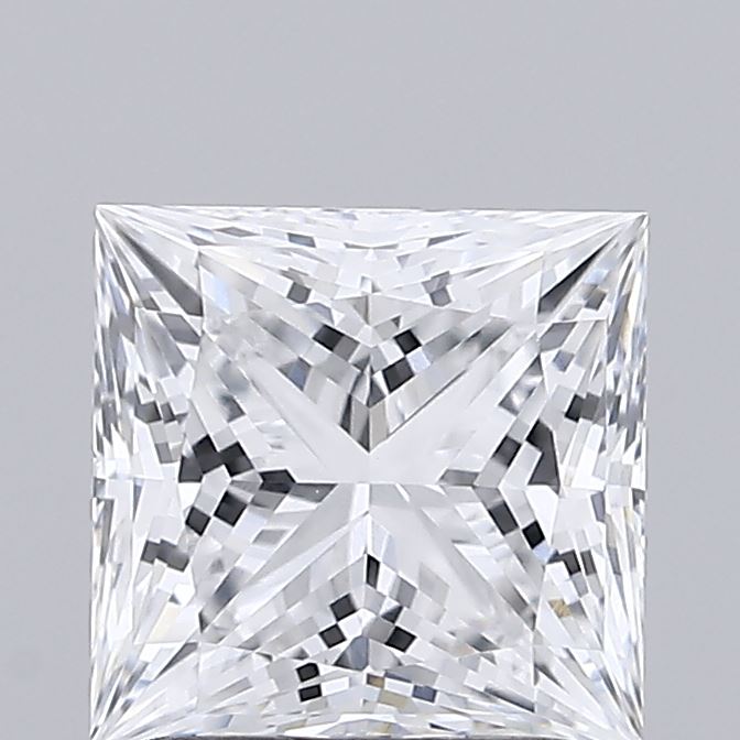 1.56 Carat Princess Shaped, Ideal Cut, D Color, VVS2 Clarity, IGI Certified Lab Grown Diamond