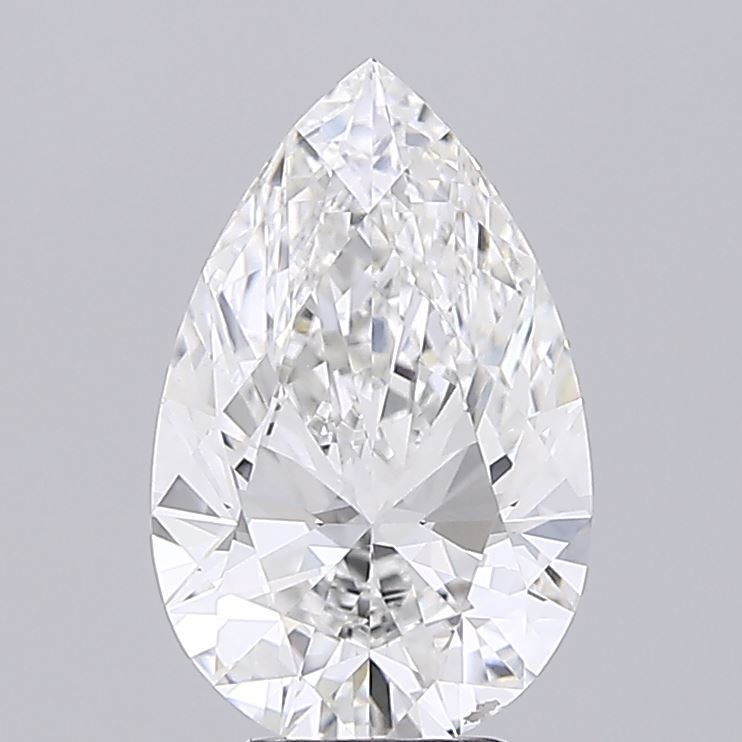 4.04 Carat Pear Shaped, Ideal Cut, F Color, VVS2 Clarity, IGI Certified Lab Grown Diamond