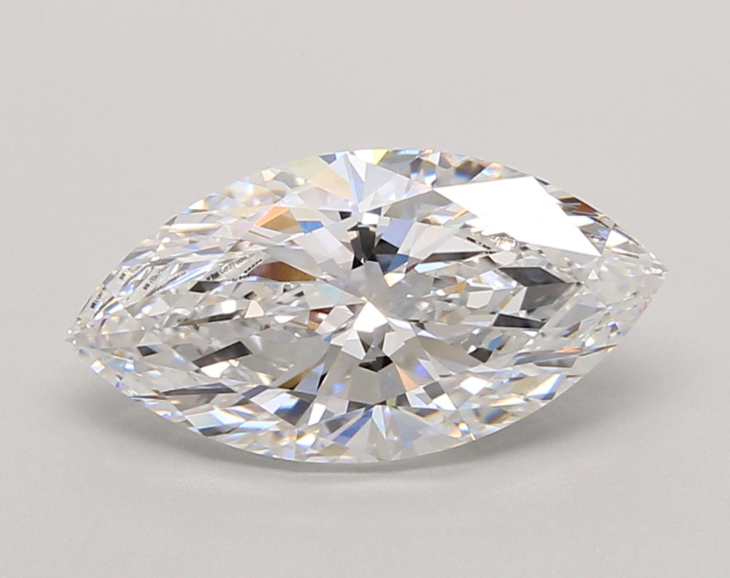 3.02 Carat Marquise Shaped, Ideal Cut, D Color, VVS1 Clarity, IGI Certified Lab Grown Diamond