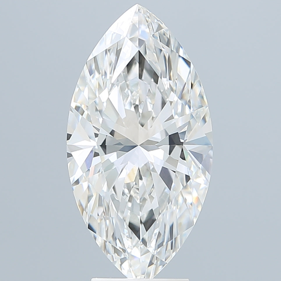 5.02 Carat Marquise Shaped, Ideal Cut, F Color, VVS2 Clarity, IGI Certified Lab Grown Diamond