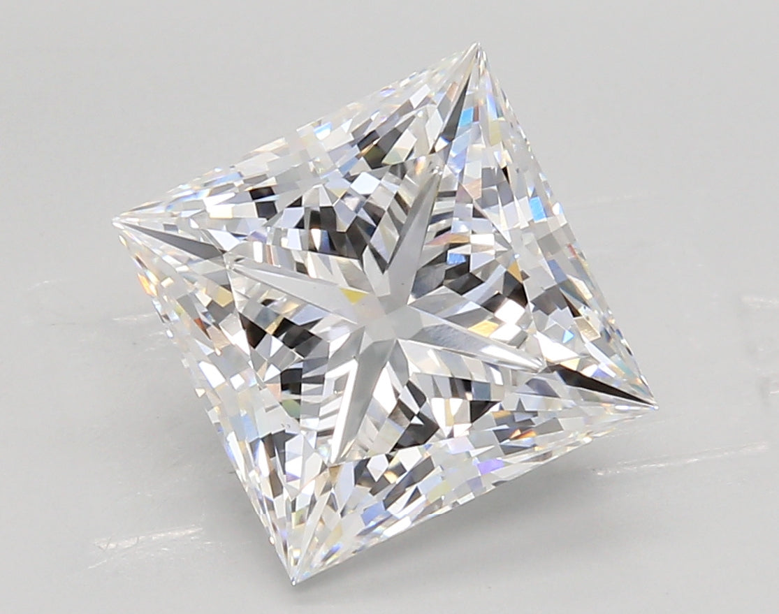 4.58 Carat Princess Shaped, Ideal Cut, E Color, VS1 Clarity, IGI Certified Lab Grown Diamond