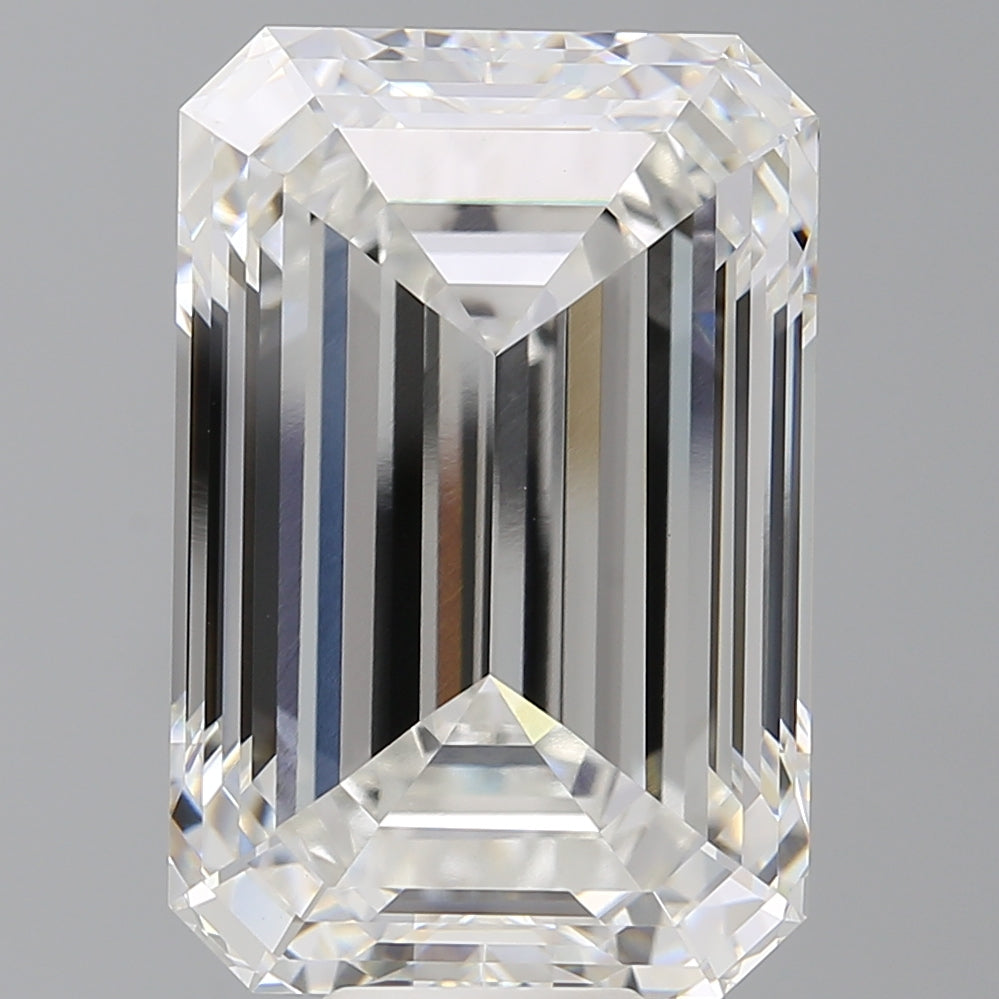 14.59 Carat Emerald Shaped, Ideal Cut, F Color, VVS2 Clarity, IGI Certified Lab Grown Diamond