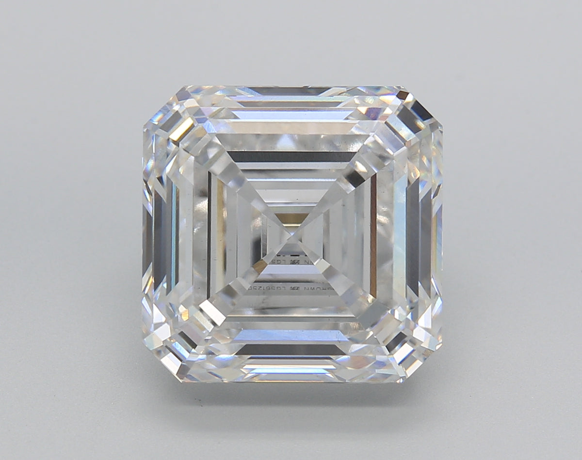 10.36 Carat Asscher Shaped, Ideal Cut, F Color, VS1 Clarity, IGI Certified Lab Grown Diamond