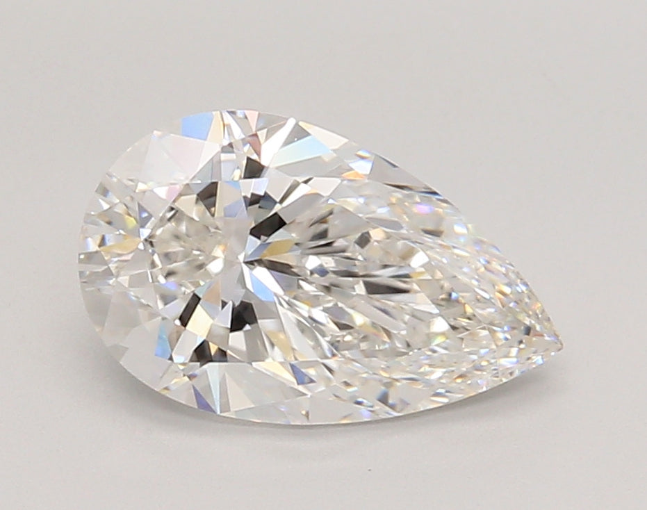 2.07 Carat Pear Shaped, Ideal Cut, F Color, VS1 Clarity, IGI Certified Lab Grown Diamond