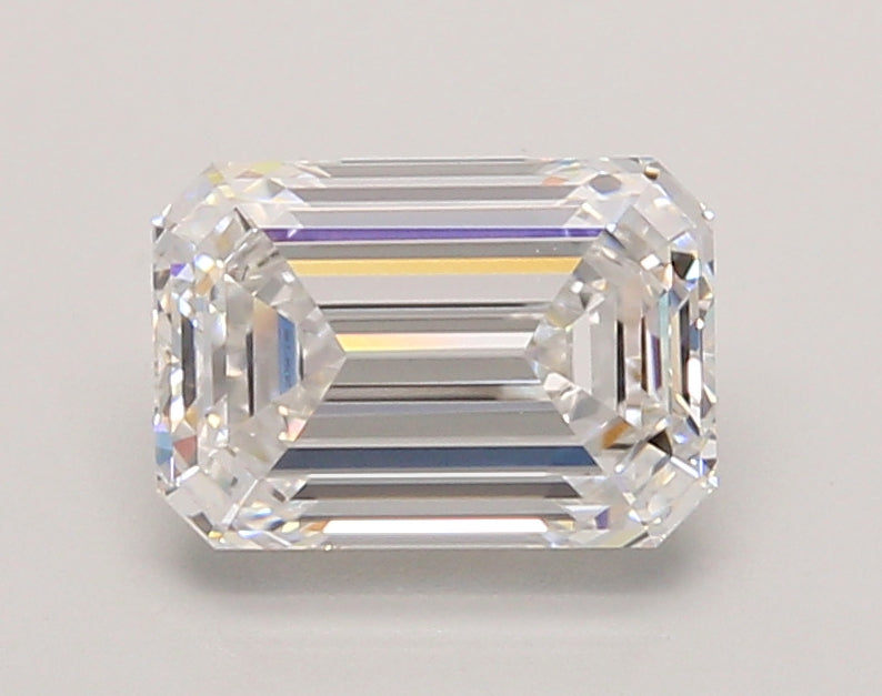 2.02 Carat Emerald Shaped, Ideal Cut, D Color, VVS2 Clarity, IGI Certified Lab Grown Diamond