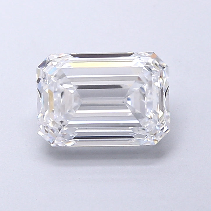 1.44 Carat Emerald Shaped, Very Good Cut, D Color, VVS2 Clarity, IGI Certified Lab Grown Diamond