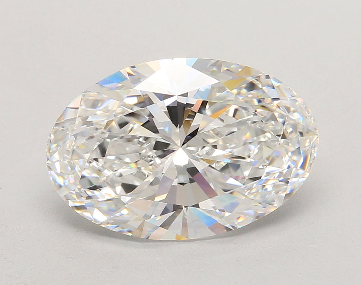 5.54 Carat Oval Shaped, Ideal Cut, E Color, VVS2 Clarity, IGI Certified Lab Grown Diamond