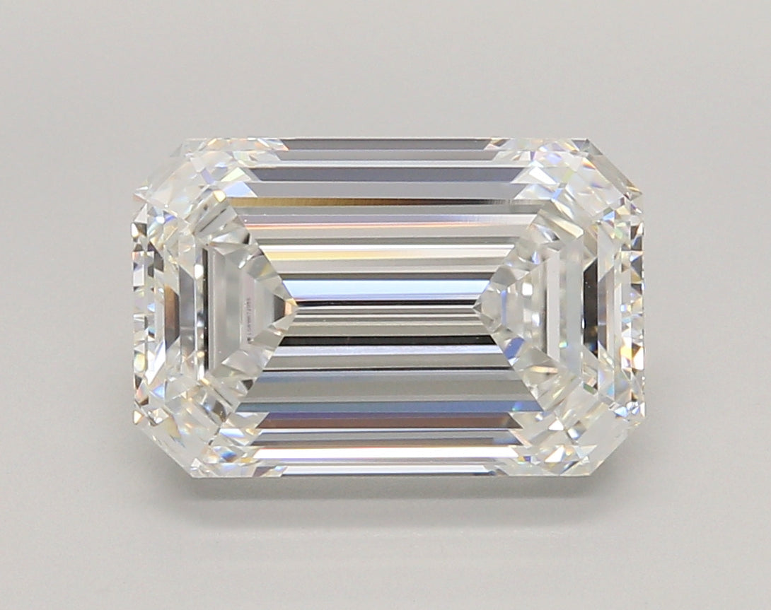 5.04 Carat Emerald Shaped, Ideal Cut, E Color, VVS2 Clarity, IGI Certified Lab Grown Diamond
