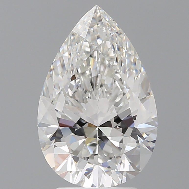 3.59 Carat Pear Shaped, Ideal Cut, F Color, VVS2 Clarity, IGI Certified Lab Grown Diamond
