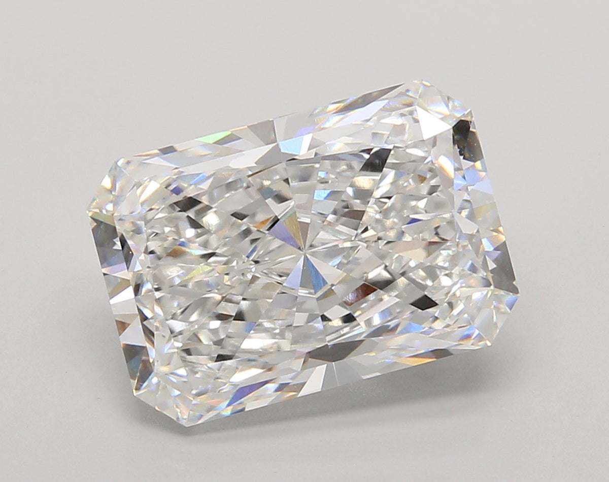 7.04 Carat Radiant Shaped, Ideal Cut, E Color, VVS2 Clarity, IGI Certified Lab Grown Diamond