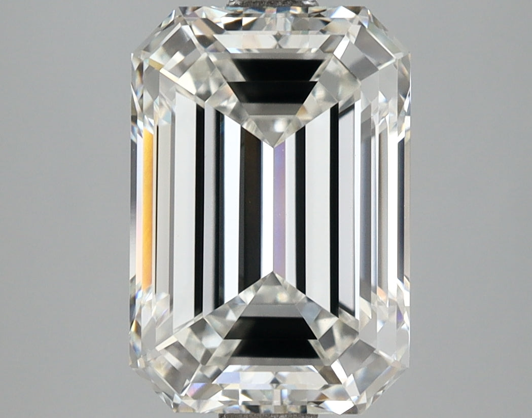 4.07 Carat Emerald Shaped, Ideal Cut, F Color, VVS2 Clarity, IGI Certified Lab Grown Diamond