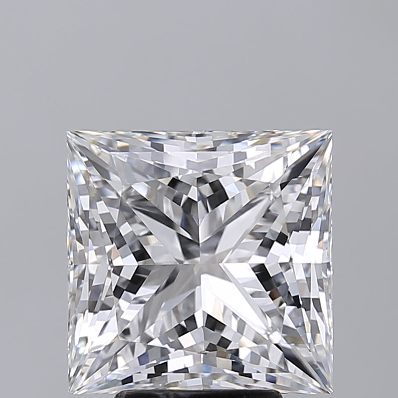 5.02 Carat Princess Shaped, Excellent Cut, E Color, VVS2 Clarity, IGI Certified Lab Grown Diamond