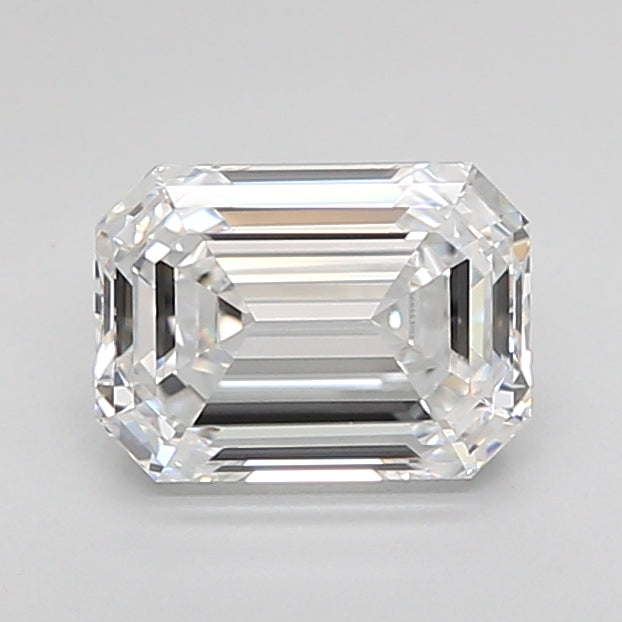 1.58 Carat Emerald Shaped, Ideal Cut, D Color, VVS1 Clarity, IGI Certified Lab Grown Diamond