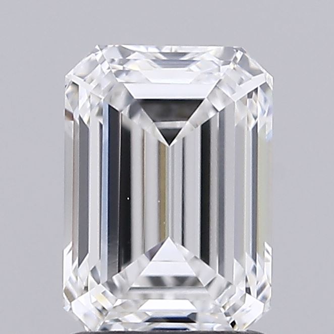 1.54 Carat Emerald Shaped, Ideal Cut, E Color, VVS1 Clarity, IGI Certified Lab Grown Diamond