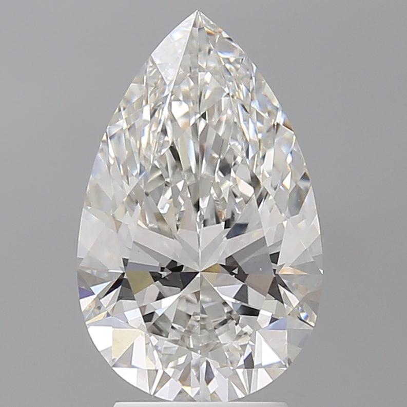 3.54 Carat Pear Shaped, Ideal Cut, F Color, VVS2 Clarity, IGI Certified Lab Grown Diamond