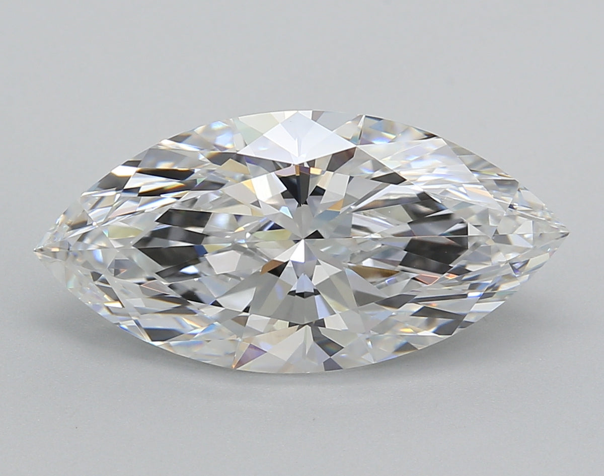 4.51 Carat Marquise Shaped, Excellent Cut, E Color, VVS2 Clarity, IGI Certified Lab Grown Diamond
