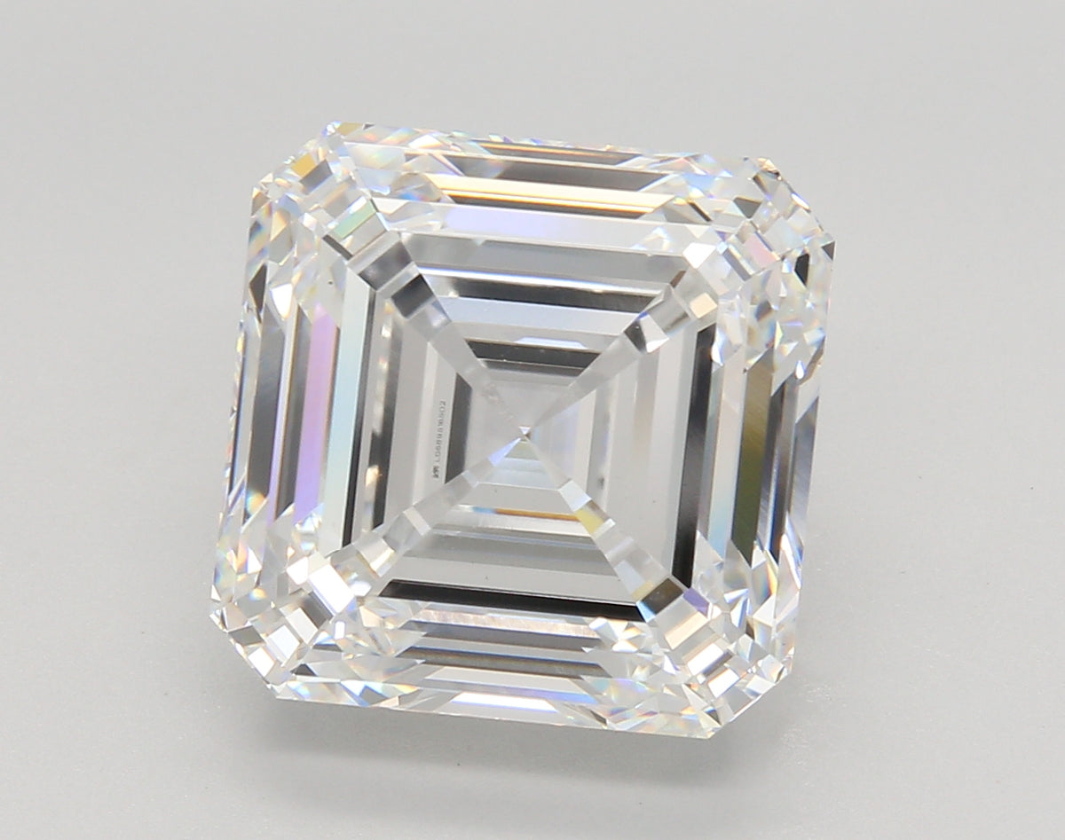 11.14 Carat Asscher Shaped, Ideal Cut, E Color, VVS2 Clarity, IGI Certified Lab Grown Diamond