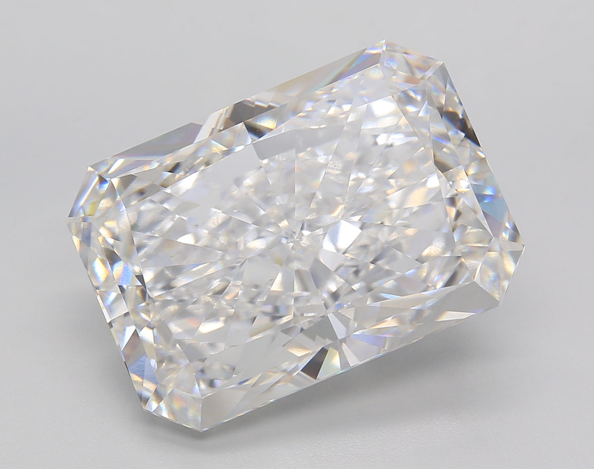 15.50 Carat Radiant Shaped, Ideal Cut, E Color, VS1 Clarity, IGI Certified Lab Grown Diamond