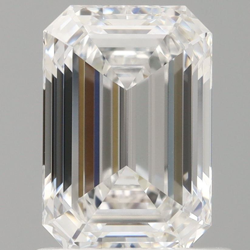 1.10 Carat Emerald Shaped, Ideal Cut, D Color, VVS2 Clarity, IGI Certified Lab Grown Diamond