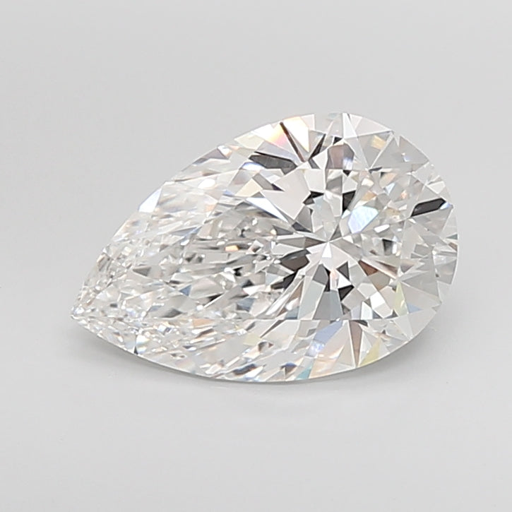 5.08 Carat Pear Shaped, Ideal Cut, F Color, VVS2 Clarity, IGI Certified Lab Grown Diamond
