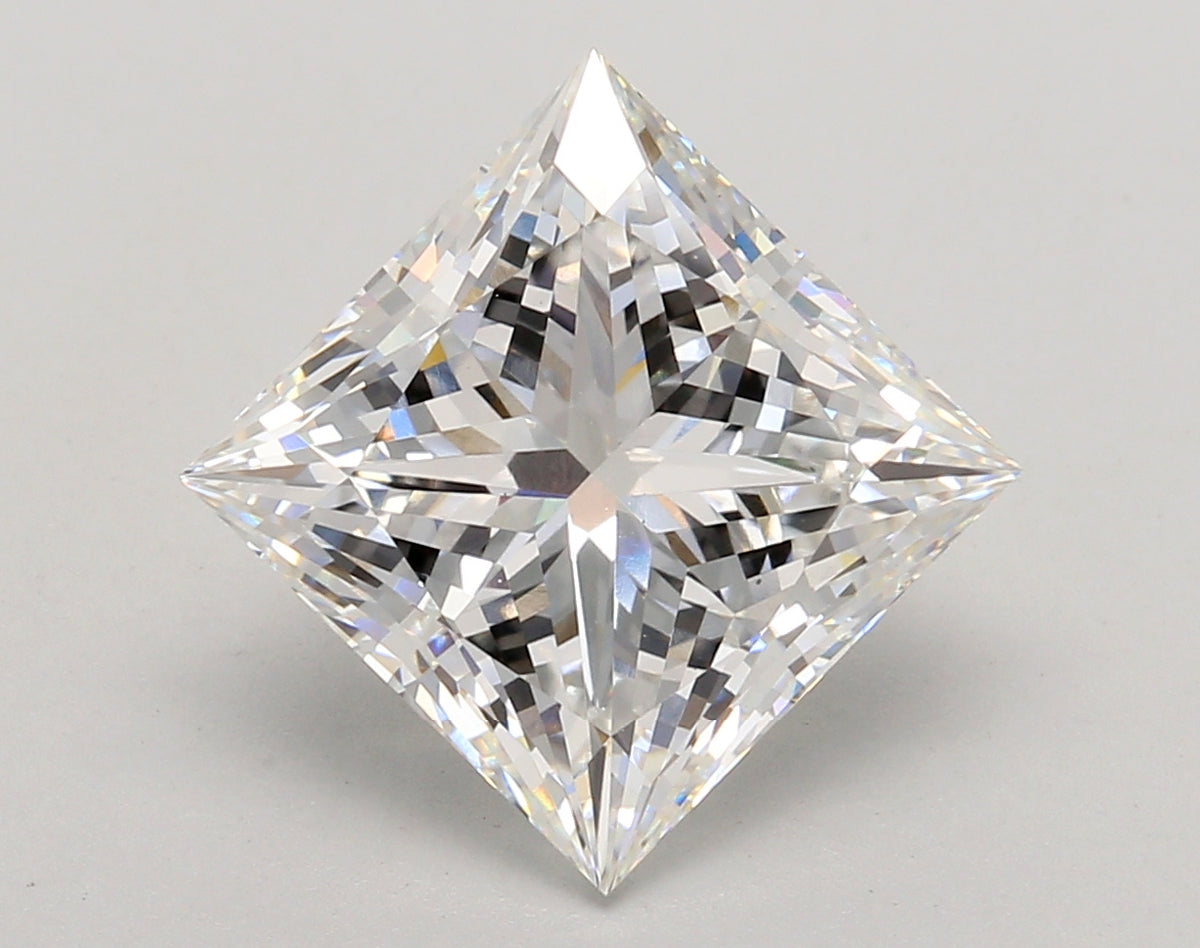 5.07 Carat Princess Shaped, Ideal Cut, E Color, VS1 Clarity, IGI Certified Lab Grown Diamond