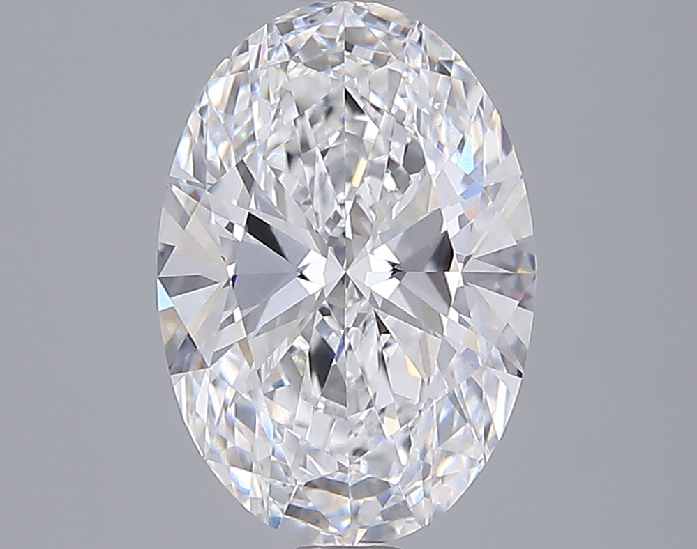 2.70 Carat Oval Shaped, Ideal Cut, D Color, VVS2 Clarity, IGI Certified Lab Grown Diamond