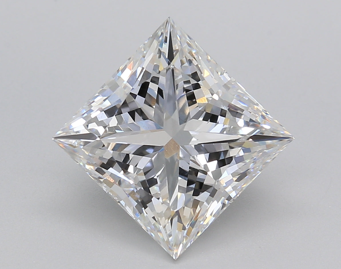 4.69 Carat Princess Shaped, Ideal Cut, E Color, VS1 Clarity, IGI Certified Lab Grown Diamond