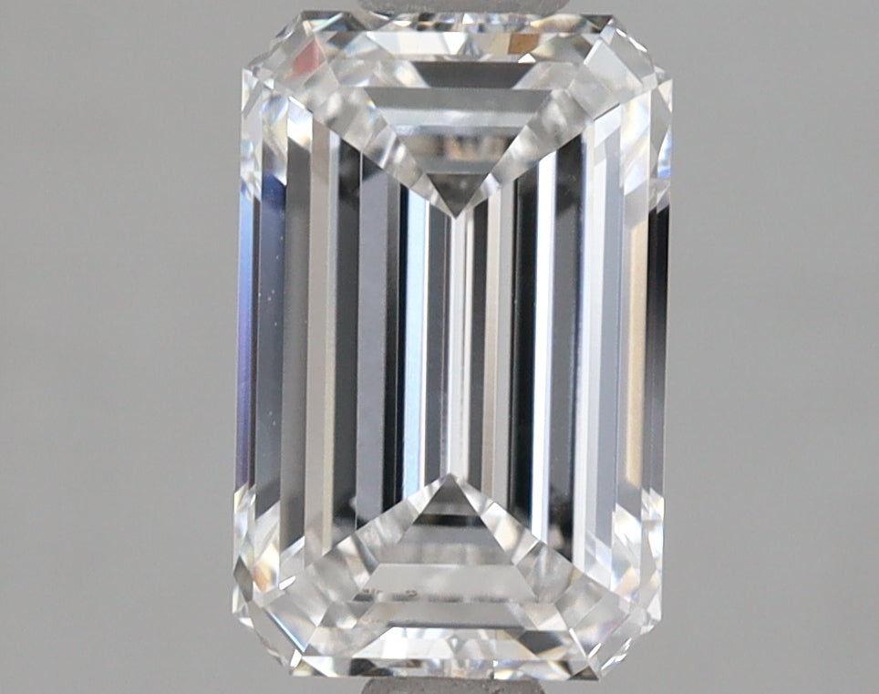 1.61 Carat Emerald Shaped, Ideal Cut, D Color, VVS1 Clarity, IGI Certified Lab Grown Diamond