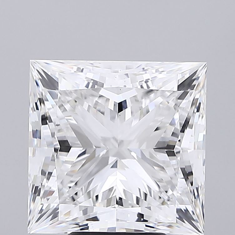 6.04 Carat Princess Shaped, Ideal Cut, E Color, VS1 Clarity, IGI Certified Lab Grown Diamond