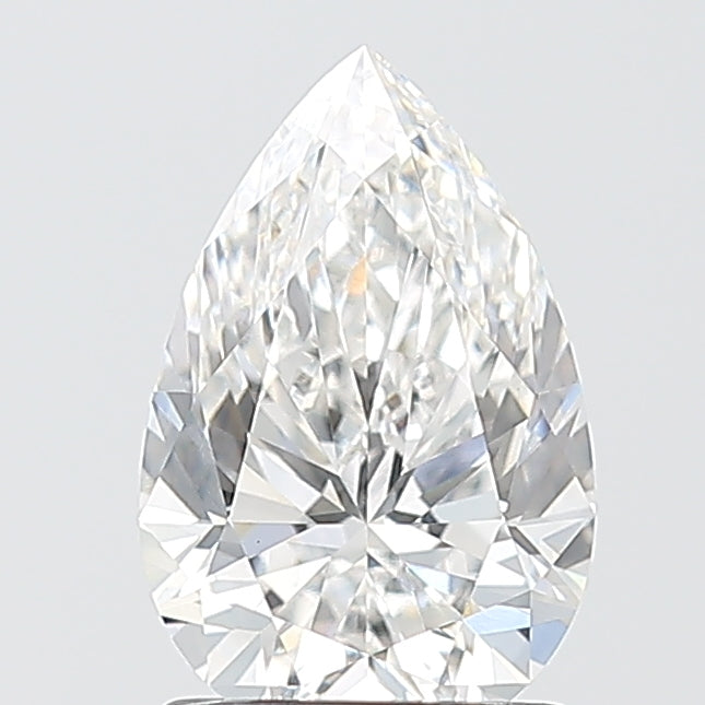 1.54 Carat Pear Shaped, Ideal Cut, E Color, VVS2 Clarity, IGI Certified Lab Grown Diamond
