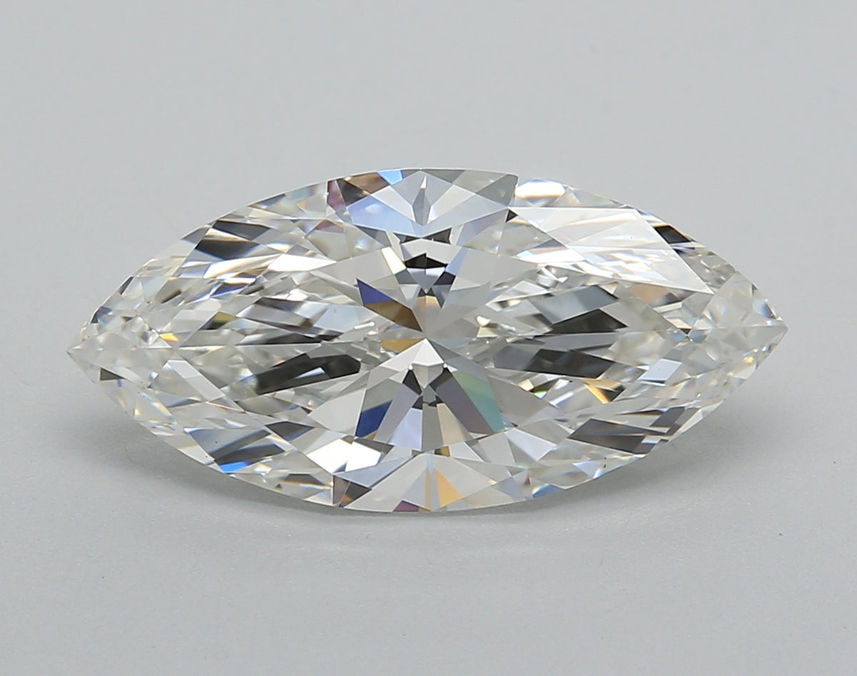 4.02 Carat Marquise Shaped, Excellent Cut, F Color, VS1 Clarity, IGI Certified Lab Grown Diamond