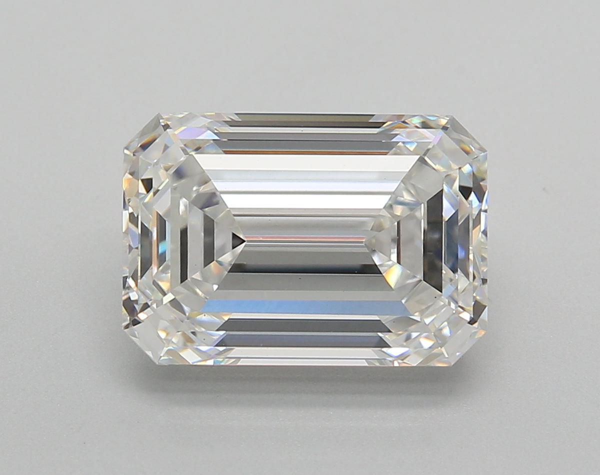 5.02 Carat Emerald Shaped, Excellent Cut, F Color, VVS2 Clarity, IGI Certified Lab Grown Diamond