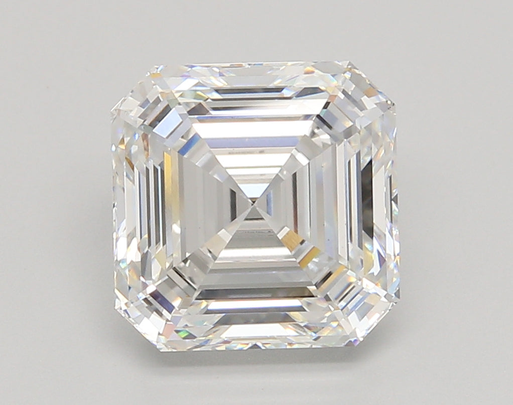 5.03 Carat Asscher Shaped, Ideal Cut, E Color, VS1 Clarity, IGI Certified Lab Grown Diamond