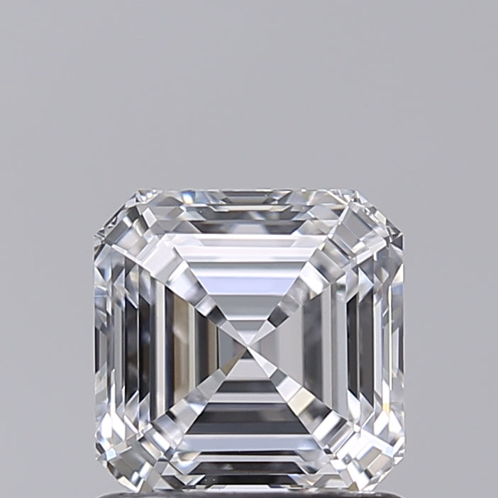 1.02 Carat Asscher Shaped, Excellent Cut, D Color, VVS2 Clarity, IGI Certified Lab Grown Diamond
