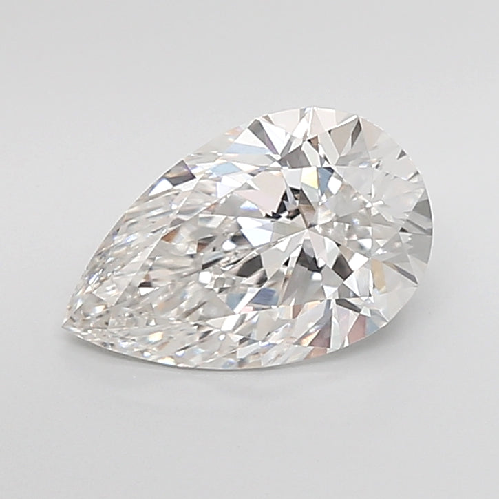 3.02 Carat Pear Shaped, Excellent Cut, F Color, VVS1 Clarity, IGI Certified Lab Grown Diamond