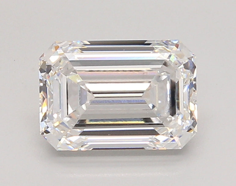 2.02 Carat Emerald Shaped, Ideal Cut, D Color, VVS2 Clarity, IGI Certified Lab Grown Diamond
