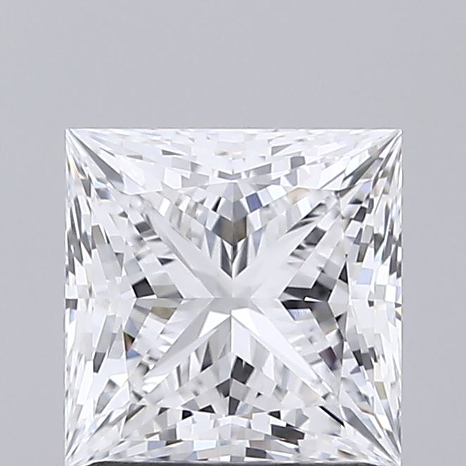 1.54 Carat Princess Shaped, Ideal Cut, D Color, VVS2 Clarity, IGI Certified Lab Grown Diamond