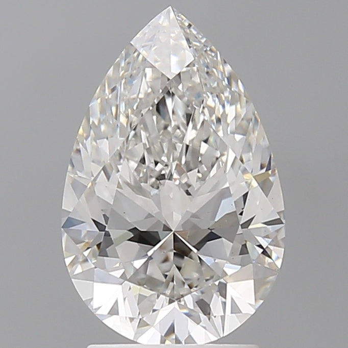 2.58 Carat Pear Shaped, Ideal Cut, F Color, VVS2 Clarity, IGI Certified Lab Grown Diamond