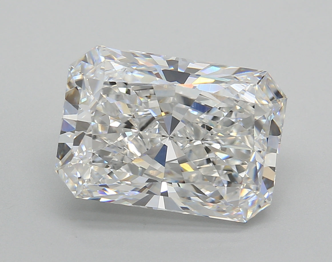 5.01 Carat Radiant Shaped, Excellent Cut, D Color, VVS2 Clarity, IGI Certified Lab Grown Diamond