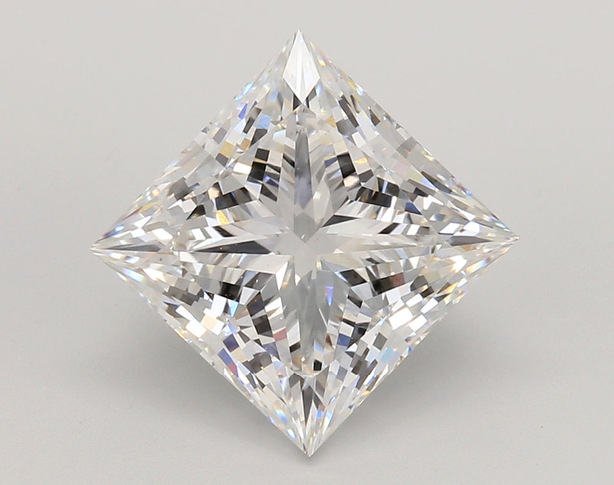 5.07 Carat Princess Shaped, Ideal Cut, E Color, VS1 Clarity, IGI Certified Lab Grown Diamond