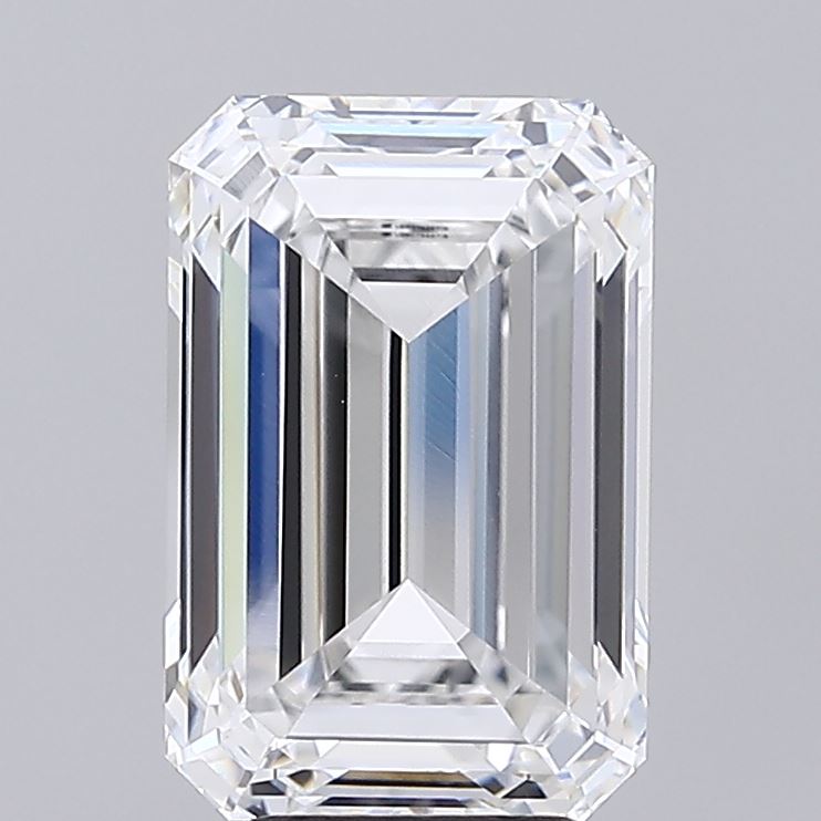 5.07 Carat Emerald Shaped, Ideal Cut, E Color, VVS1 Clarity, IGI Certified Lab Grown Diamond
