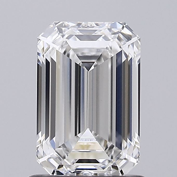 1.02 Carat Emerald Shaped, Ideal Cut, F Color, VVS2 Clarity, IGI Certified Lab Grown Diamond