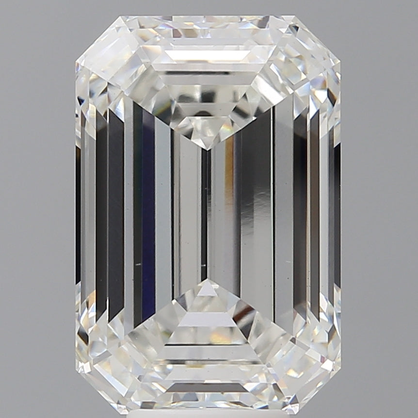 9.09 Carat Emerald Shaped, Ideal Cut, F Color, VS1 Clarity, IGI Certified Lab Grown Diamond