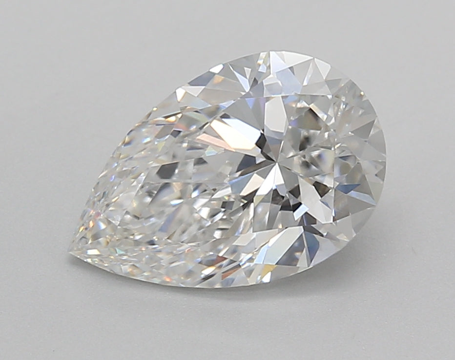 2.01 Carat Pear Shaped, Excellent Cut, E Color, VVS2 Clarity, IGI Certified Lab Grown Diamond