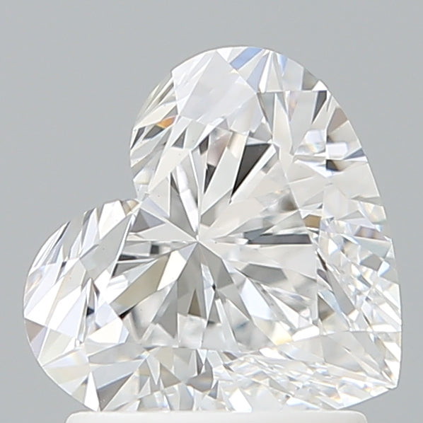 1.59 Carat Heart Shaped, Ideal Cut, D Color, VVS2 Clarity, IGI Certified Lab Grown Diamond